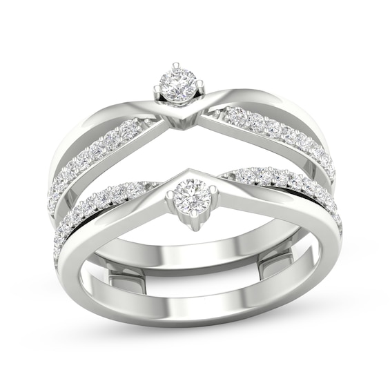 Ring Guard Enhancer, Diamond Halo Wedding Ring Enhancer 8 / White Gold