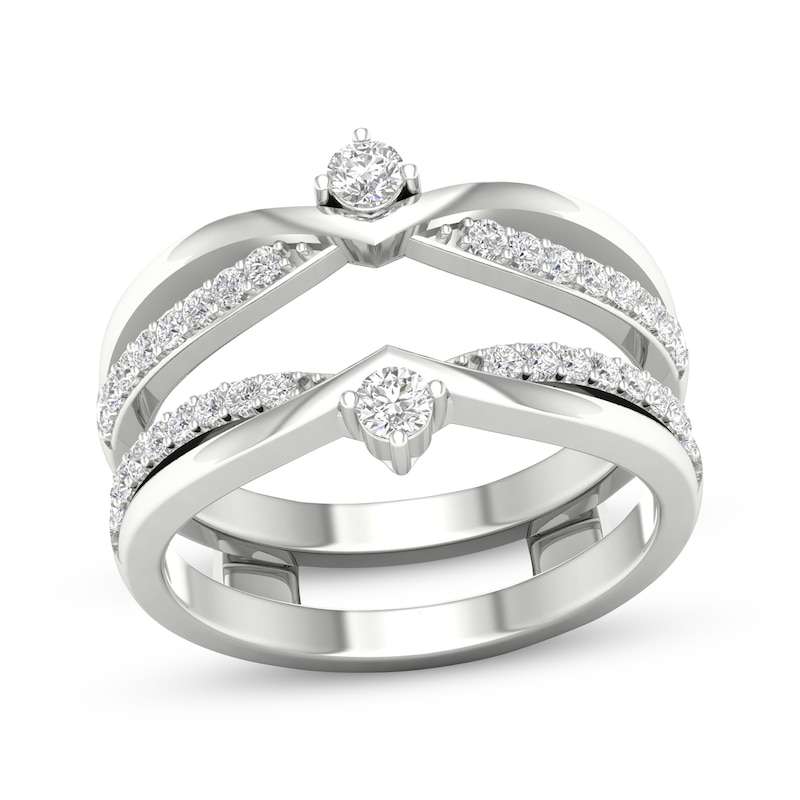 Main Image 1 of Round-Cut Diamond Double Enhancer Ring 3/8 ct tw 14K White Gold