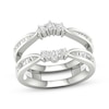 Thumbnail Image 1 of Baguette & Round-Cut Diamond Enhancer Ring 1/2 ct tw 14K White Gold