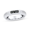 Thumbnail Image 1 of Men’s Round-Cut Black Diamond Anniversary Band 1/4 ct tw 10K White Gold