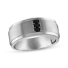 Thumbnail Image 1 of Men’s Round-Cut Black Diamond Wedding Band 1/6 ct tw 10K White Gold