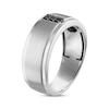 Thumbnail Image 2 of Men’s Round-Cut Black Diamond Wedding Band 1/6 ct tw 10K White Gold