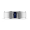 Thumbnail Image 3 of Men’s Square-Cut Blue Sapphire Wedding Band 10K White Gold