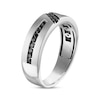 Thumbnail Image 2 of Men’s Round-Cut Black Diamond Wedding Band 3/8 ct tw 10K White Gold