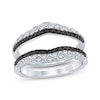 Thumbnail Image 1 of Round-Cut Black & White Diamond Enhancer Ring 5/8 ct tw 14K White Gold