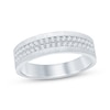 Thumbnail Image 0 of Men’s Round-Cut Diamond Wedding Band 1/2 ct tw 10K White Gold