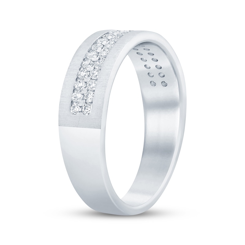 Men’s Round-Cut Diamond Wedding Band 1/2 ct tw 10K White Gold