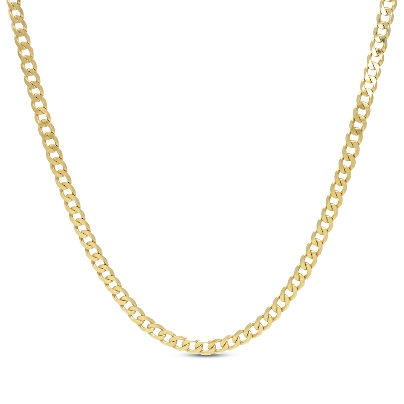 Main Image 1 of Solid Curb Chain Necklace 3.9mm 10K Yellow Gold 18”