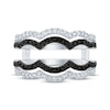 Thumbnail Image 3 of Round-Cut Black & White Diamond Scalloped Enhancer Ring 3/4 ct tw 14K White Gold