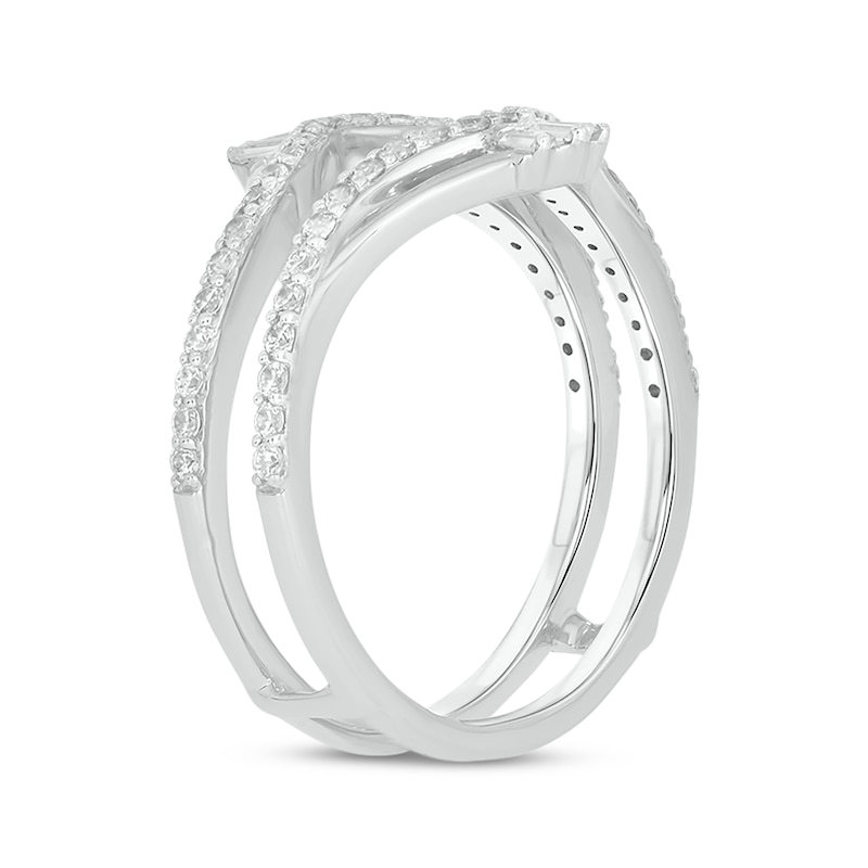 Main Image 2 of Baguette & Round-Cut Diamond Enhancer Ring 1/2 ct tw 14K White Gold