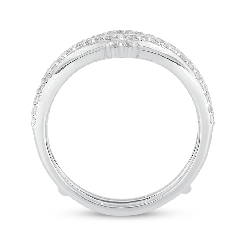 Main Image 3 of Baguette & Round-Cut Diamond Enhancer Ring 1/2 ct tw 14K White Gold