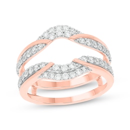 Now + Forever Round-Cut Diamond Double-Row Enhancer Ring 3/4 ct tw 14K Rose Gold