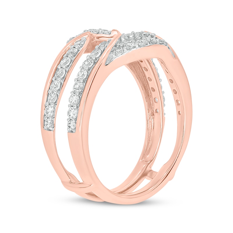 Main Image 2 of Round-Cut Diamond Double-Row Enhancer Ring 3/4 ct tw 14K Rose Gold