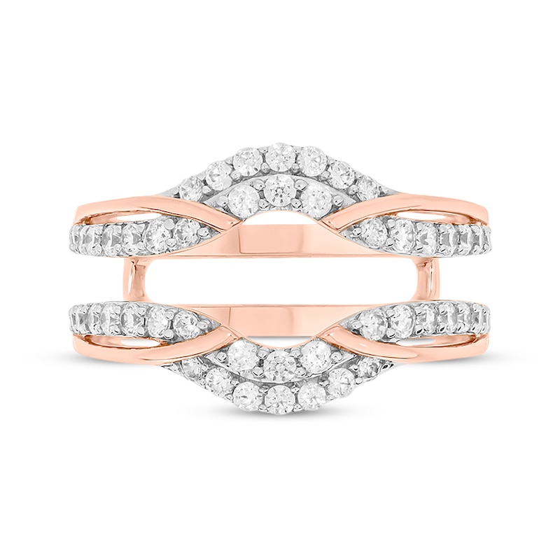 Main Image 4 of Round-Cut Diamond Double-Row Enhancer Ring 3/4 ct tw 14K Rose Gold