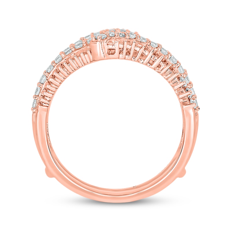 Main Image 3 of Baguette & Round-Cut Diamond Enhancer Ring 1 ct tw 14K Rose Gold