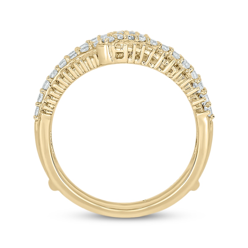 Main Image 3 of Baguette & Round-Cut Diamond Enhancer Ring 1 ct tw 14K Yellow Gold