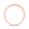 Thumbnail Image 3 of Men’s Round-Cut Diamond Diagonal Two-Row Wedding Band 1/6 ct tw 10K Rose Gold