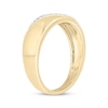 Thumbnail Image 2 of Men’s Round-Cut Diamond Diagonal Two-Row Wedding Band 1/6 ct tw 10K Yellow Gold