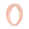 Thumbnail Image 2 of Men’s Round-Cut Diamond Three-Row Wedding Band 1/6 ct tw 10K Rose Gold