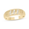 Thumbnail Image 1 of Men’s Round-Cut Diamond Three-Row Wedding Band 1/6 ct tw 10K Yellow Gold