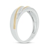 Thumbnail Image 2 of Men’s Round-Cut Diamond Diagonal-Set Wedding Band 1/6 ct tw 10K Two-Tone Gold