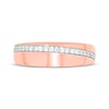 Thumbnail Image 3 of Men’s Round-Cut Diamond Arched Row Wedding Band 1/4 ct tw 10K Rose Gold