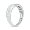 Thumbnail Image 1 of Men’s Round-Cut Diamond Arched Row Wedding Band 1/4 ct tw 10K White Gold