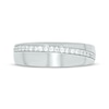 Thumbnail Image 3 of Men’s Round-Cut Diamond Arched Row Wedding Band 1/4 ct tw 10K White Gold