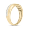 Thumbnail Image 2 of Men’s Round-Cut Diamond Arched Row Wedding Band 1/4 ct tw 10K Yellow Gold