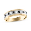 Thumbnail Image 1 of Men's Square-Cut Black & Baguette-Cut White Diamond Wedding Band 1/2 ct tw 10K Two-Tone Gold