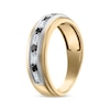 Thumbnail Image 2 of Men's Square-Cut Black & Baguette-Cut White Diamond Wedding Band 1/2 ct tw 10K Two-Tone Gold