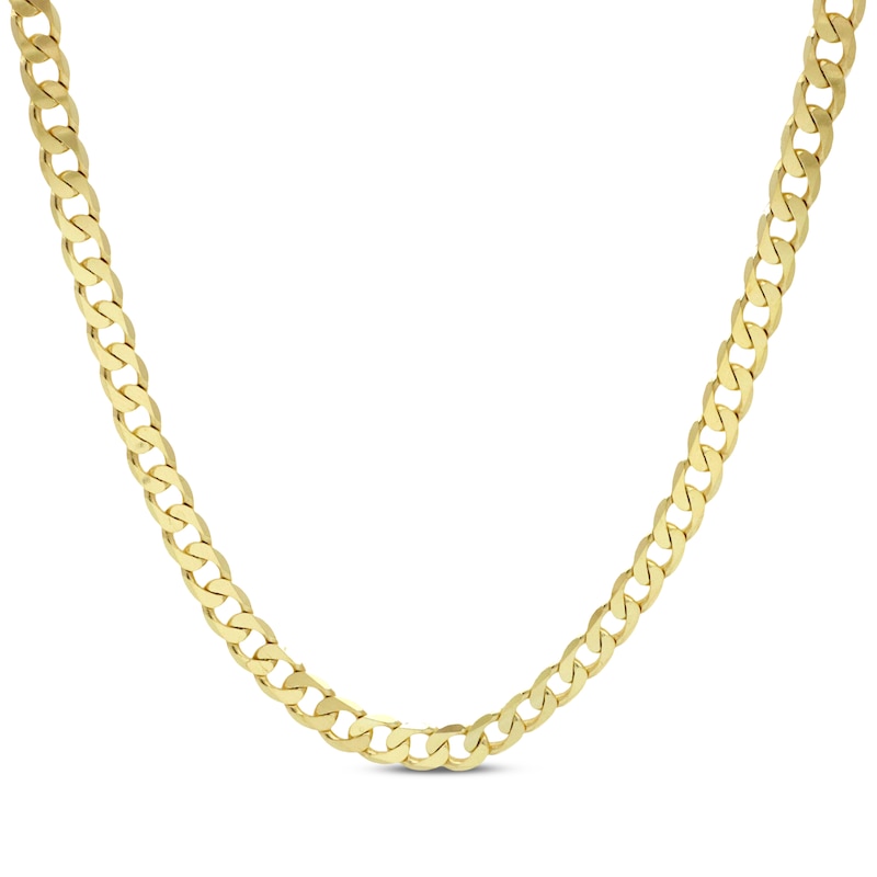 Main Image 1 of 5.79mm Curb Chain Necklace 3.9mm Solid 10K Yellow Gold 20”