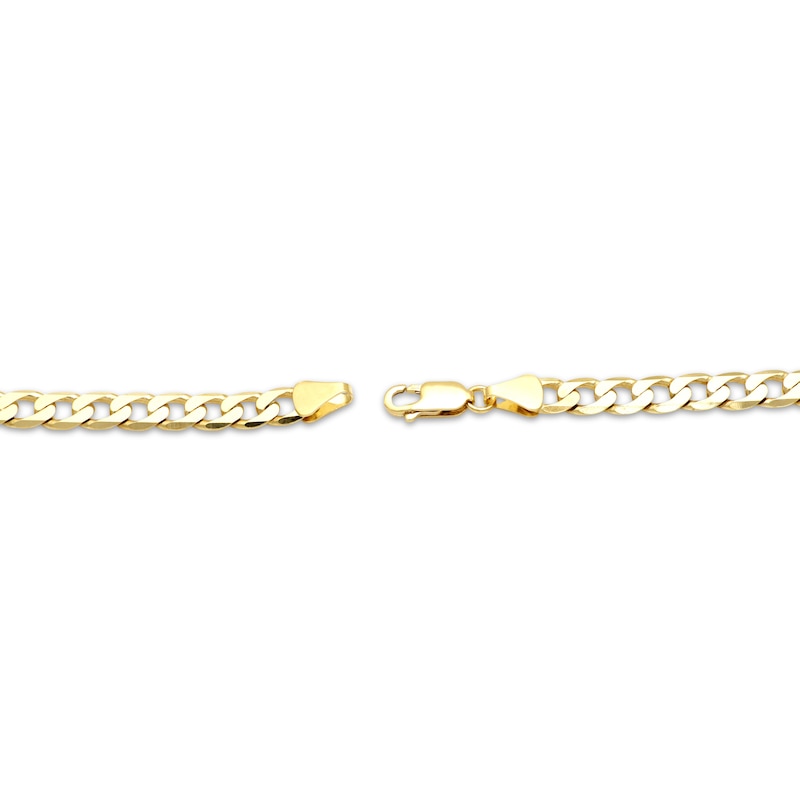 Main Image 3 of Solid Curb Chain Necklace 3.9mm 10K Yellow Gold 20”