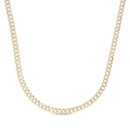 Diamond-Cut Curb Chain Necklace 5.6mm Semi-Solid 10K Yellow Gold 20”