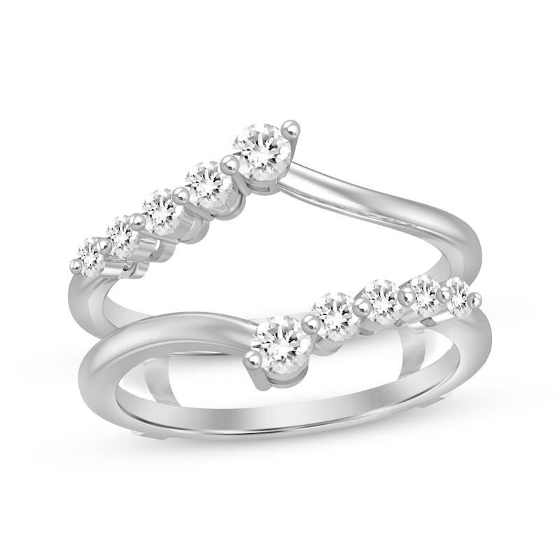 Main Image 1 of Now + Forever Diamond Asymmetric Chevron Enhancer Ring 1/2 ct tw 10K White Gold