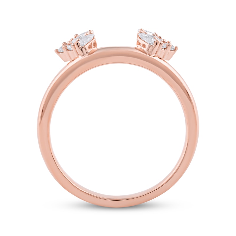 Main Image 3 of Baguette, Princess & Round-Cut Diamond Enhancer Ring 1/4 ct tw 14K Rose Gold