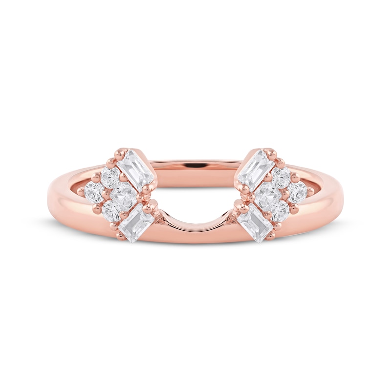 Main Image 4 of Now + Forever Baguette, Princess & Round-Cut Diamond Enhancer Ring 1/4 ct tw 14K Rose Gold