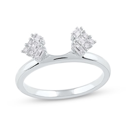 Now + Forever Baguette, Princess & Round-Cut Diamond Enhancer Ring 1/4 ct tw 14K White Gold