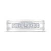 Thumbnail Image 3 of Men's THE LEO Diamond Wedding Band 1 ct tw Round-cut 14K White Gold