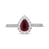 Thumbnail Image 2 of Neil Lane Pear-Shaped Natural Ruby & Diamond Engagement Ring 1/2 ct tw 14K White Gold