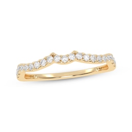 Lab-Grown Diamonds by KAY Contour Wedding Band 1/6 ct tw 14K Yellow Gold