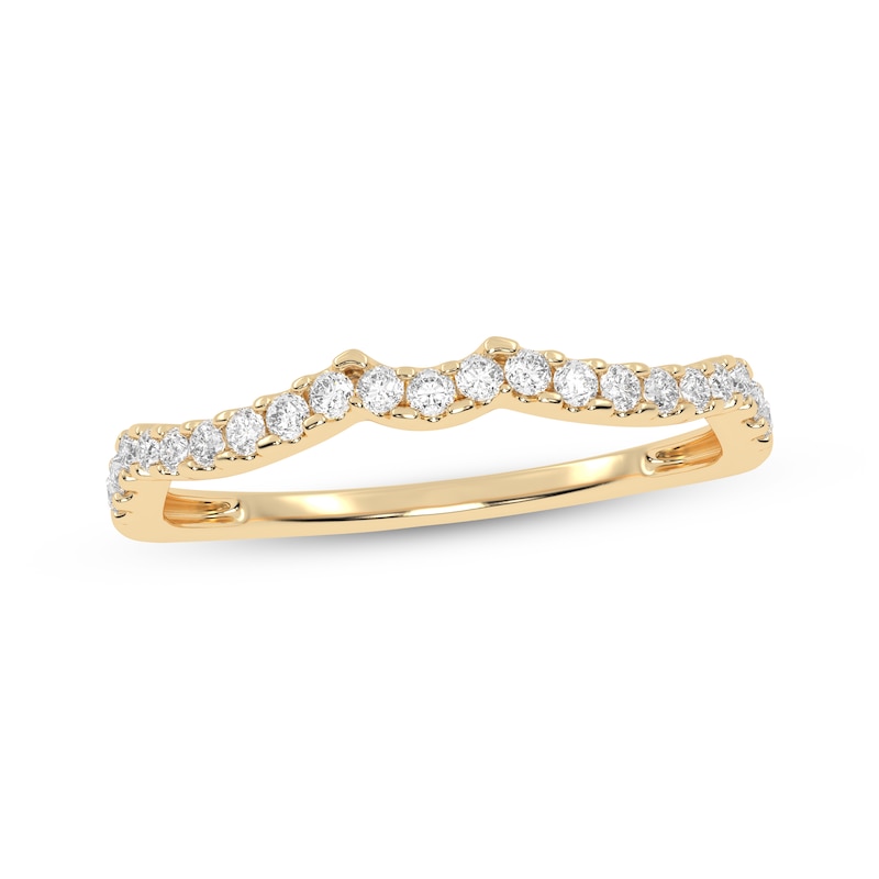 Main Image 1 of Lab-Grown Diamonds by KAY Contour Wedding Band 1/6 ct tw 14K Yellow Gold