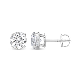 Lab-Grown Diamonds by KAY Round-cut Solitaire Stud Earrings 2-1/2 ct tw 14K White Gold (I/SI2)