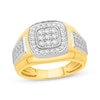 Thumbnail Image 1 of Men's Multi-Diamond Center Cushion-Shaped Signet Ring 3/4 ct tw 10K Yellow Gold