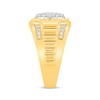 Thumbnail Image 2 of Men's Multi-Diamond Center Stepped Signet Ring 3/4 ct tw 10K Yellow Gold