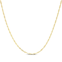 Singapore Chain Necklace 1.45mm Solid 14K Yellow Gold 20&quot;