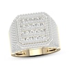 Thumbnail Image 1 of Men's Baguette & Round-Cut Diamond Octagon Double Frame Ring 2-1/2 ct tw 14K Yellow Gold Size 10