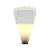 Thumbnail Image 3 of Men's Baguette & Round-Cut Diamond Octagon Double Frame Ring 2-1/2 ct tw 14K Yellow Gold Size 10