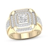 Thumbnail Image 0 of Men's Round-Cut Diamond Cushion-Shaped Ring 2 ct tw 14K Yellow Gold Size 10