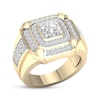 Thumbnail Image 1 of Men's Round-Cut Diamond Cushion-Shaped Ring 2 ct tw 14K Yellow Gold Size 10